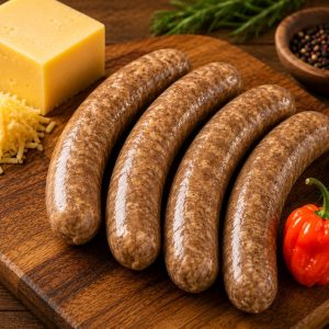 The Goat Boat Family - Jerk Sausage With Smoked Cheese
